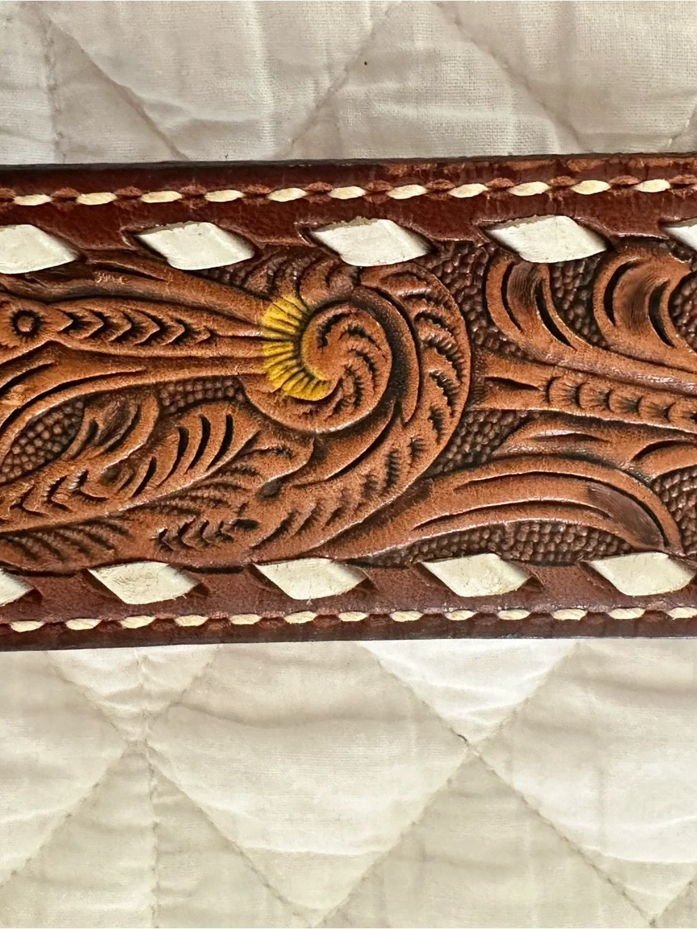 Tony Lama Vintage Western Leather Name Belt 